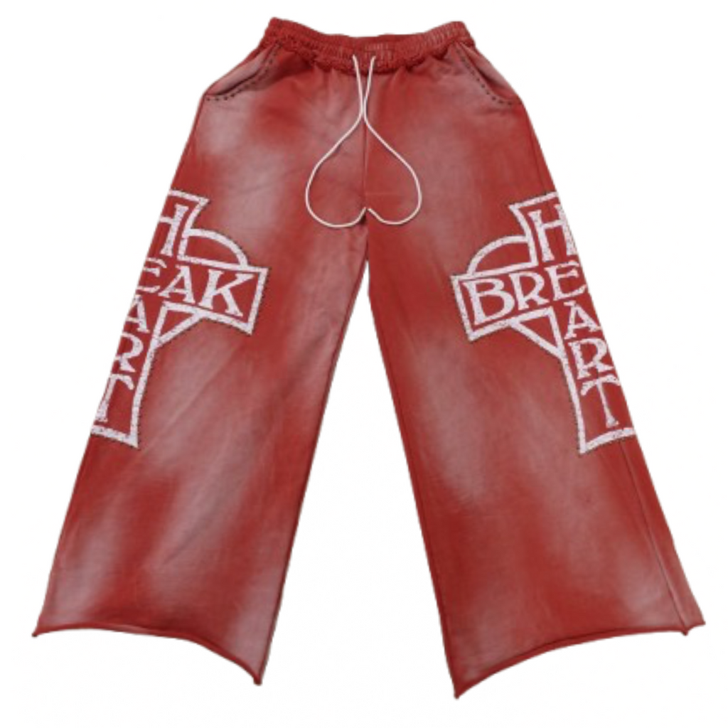 Iron Heart Sweat Pants - Red